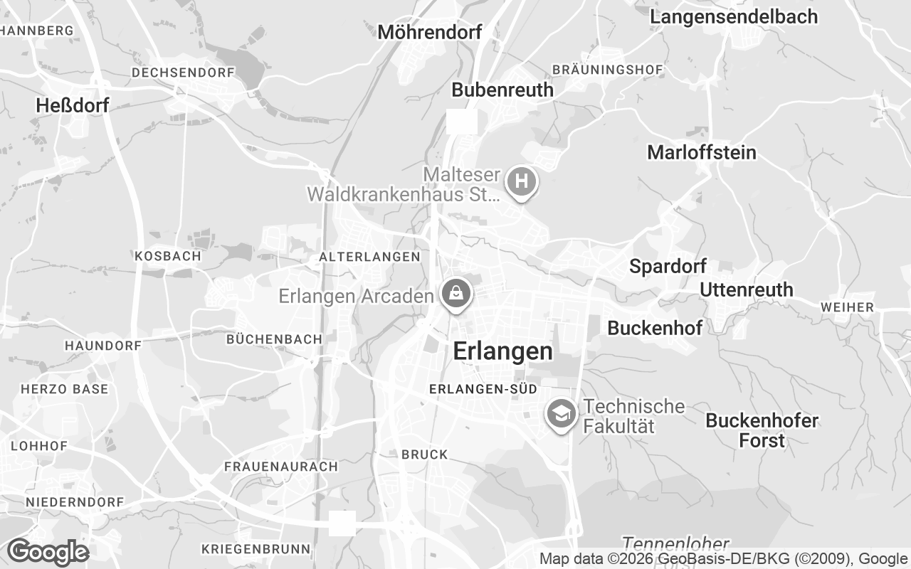 Karte von Erlangen