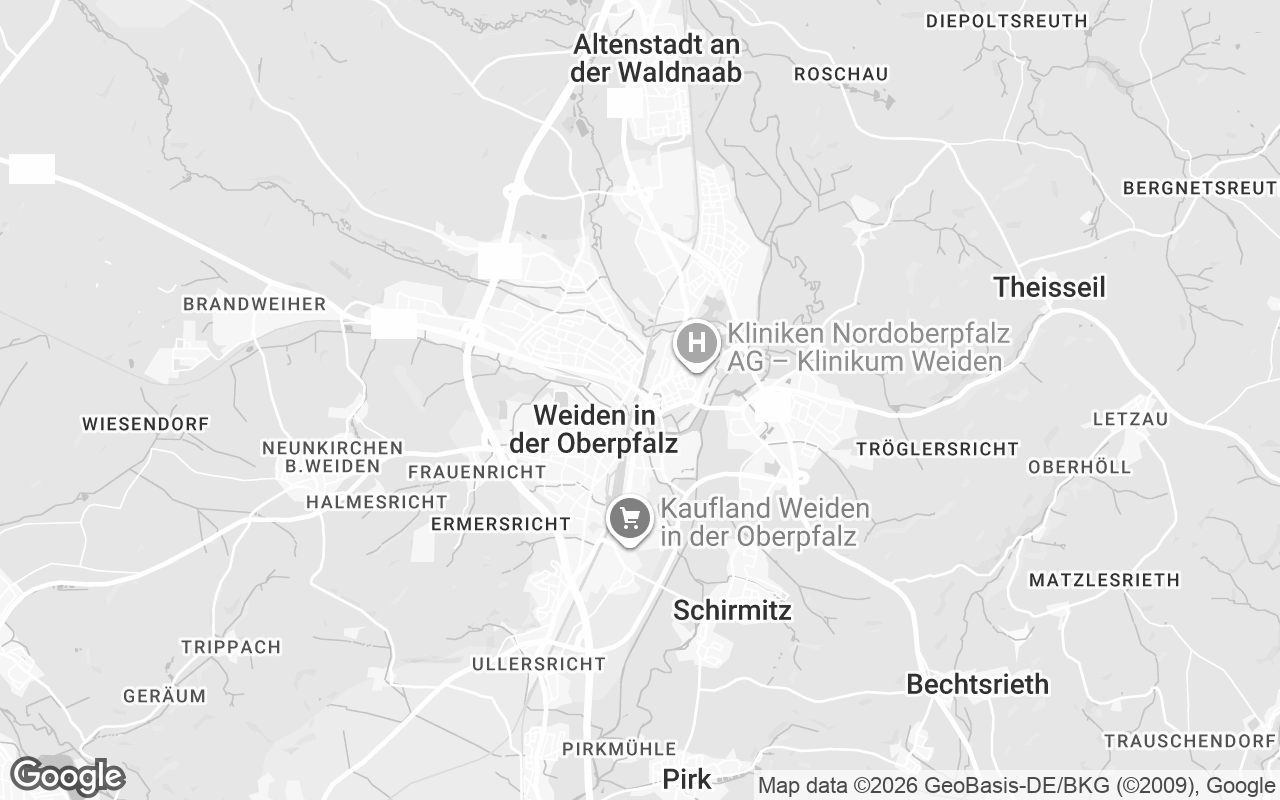 Karte von Weiden in der Oberpfalz