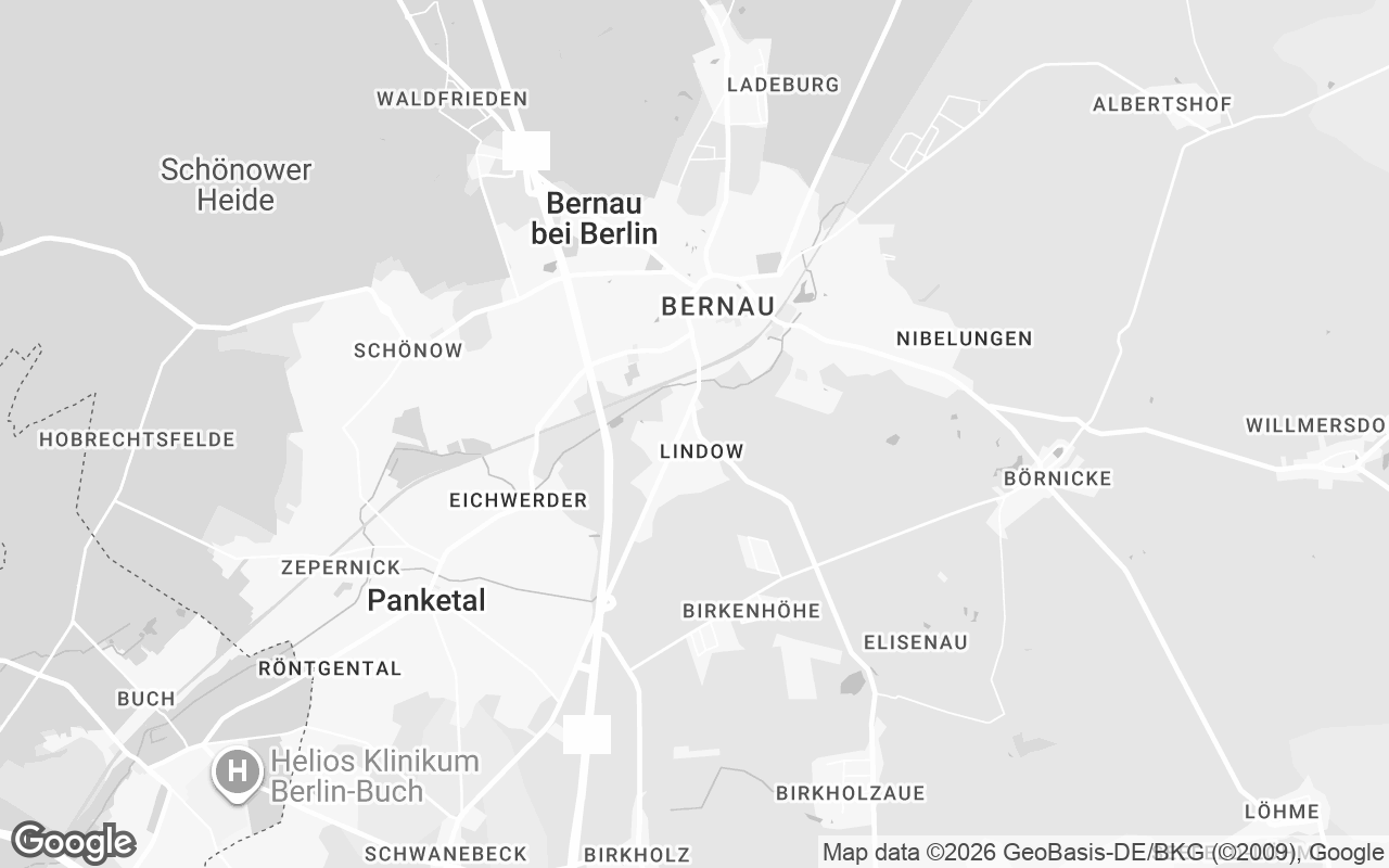 Karte von Bernau bei Berlin