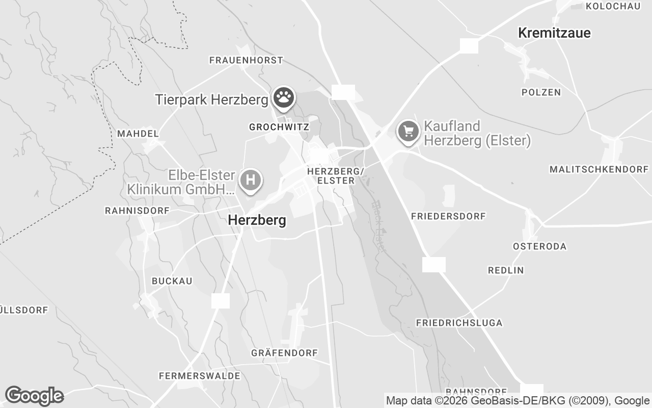 Karte von Herzberg (Elster)