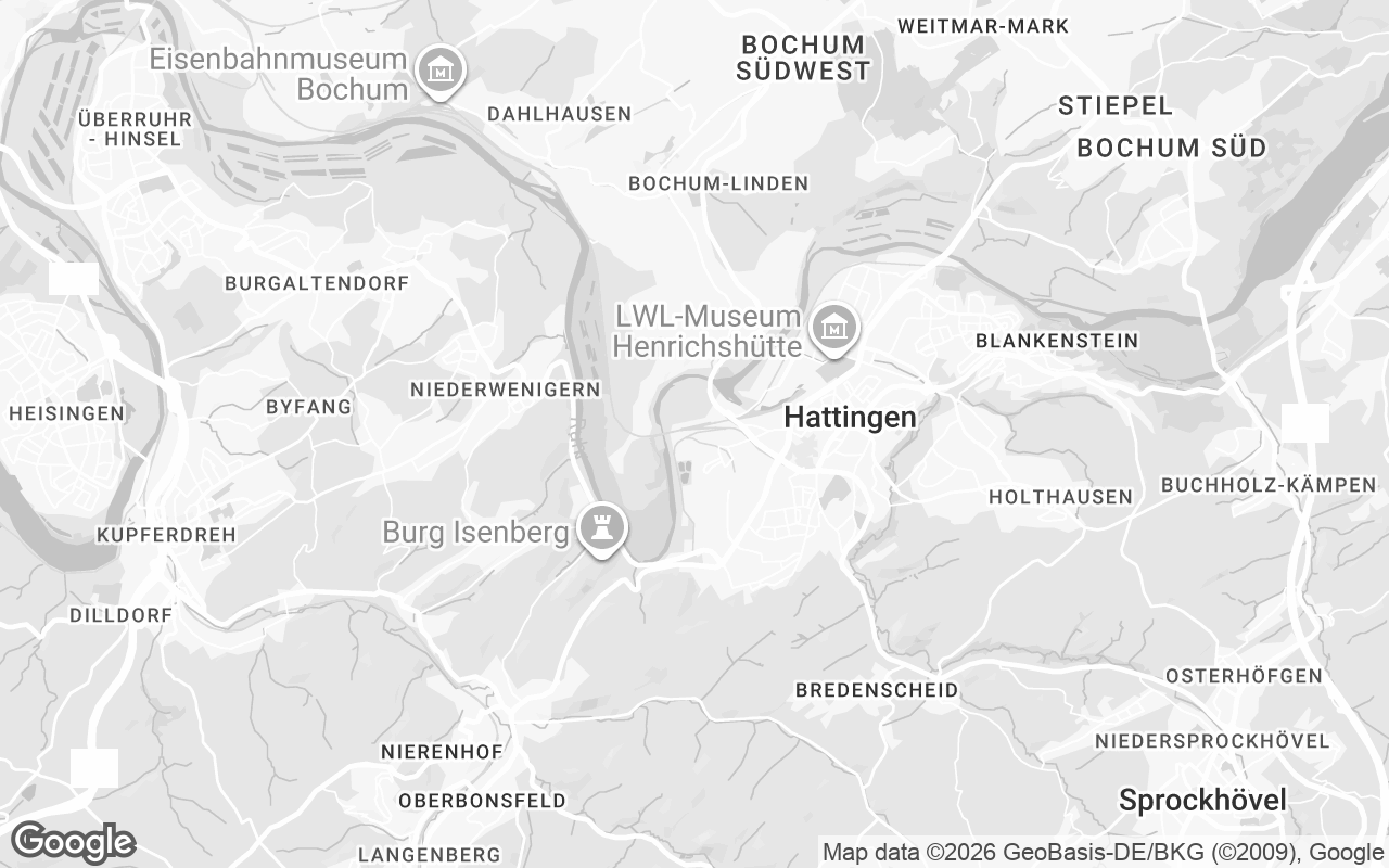 Karte von Hattingen an der Ruhr
