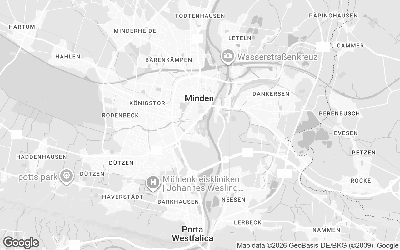Karte von Minden, Westfalen
