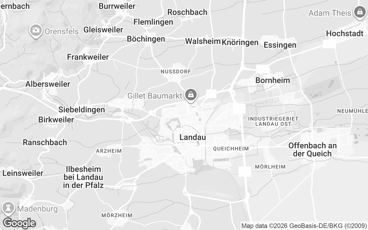 Karte von Landau in der Pfalz