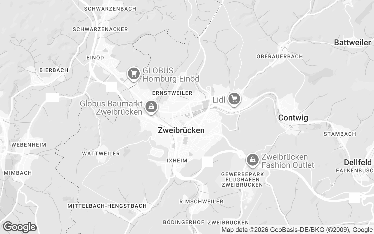 Karte von Zweibrücken